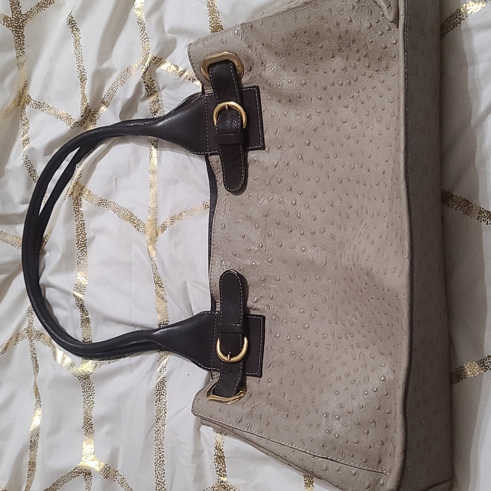 Madi genuine leather ostrich print purse